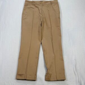 Talbots Heritage Chinos Womens 6 Tan Khaki Straight Leg Cuffed Pants